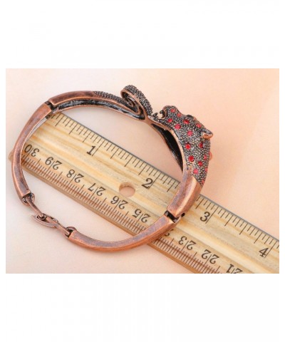 Womens Copper Tone Vintage Inspired Antique Red Rhinestones Jaguar Leopard Bangle Bracelet $11.59 Bracelets