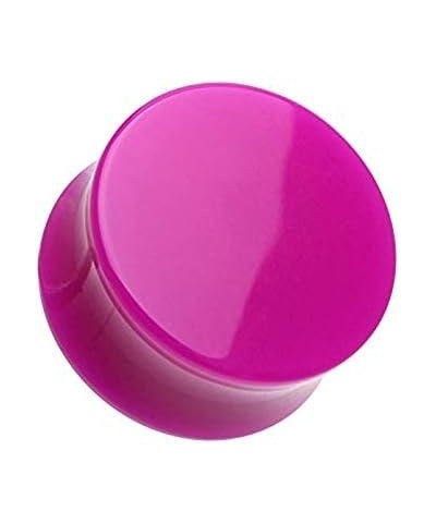 Neon Colored Acrylic Double Flared Ear Gauge Plug 10 GA (2.4mm), Purple $8.83 Body Jewelry