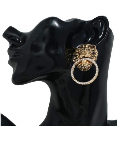 Retro alloy lion studded diamond earrings with exaggerated earrings $7.27 Earrings