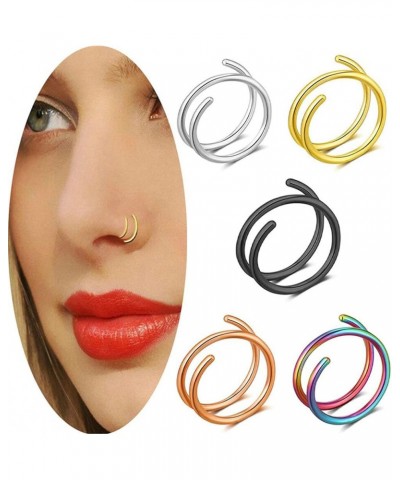 C-Shape Nose Ring Nose Staple Body Piercing Jewelry Stainless Steel Nose Jewelry Nose Ring Hypoallergenic Nose Rings Style 7 ...