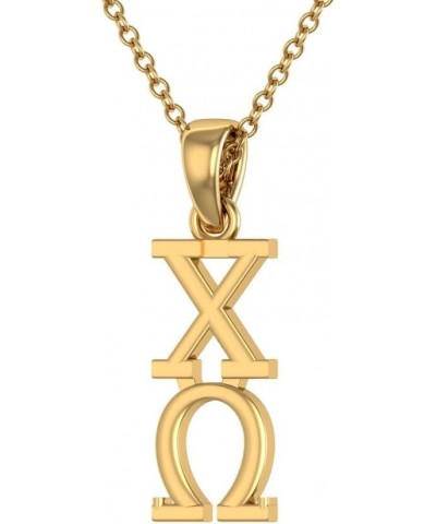 Chi Omega Vertical Yellow Gold Plated Sterling Silver with 18" Chain $17.50 Necklaces