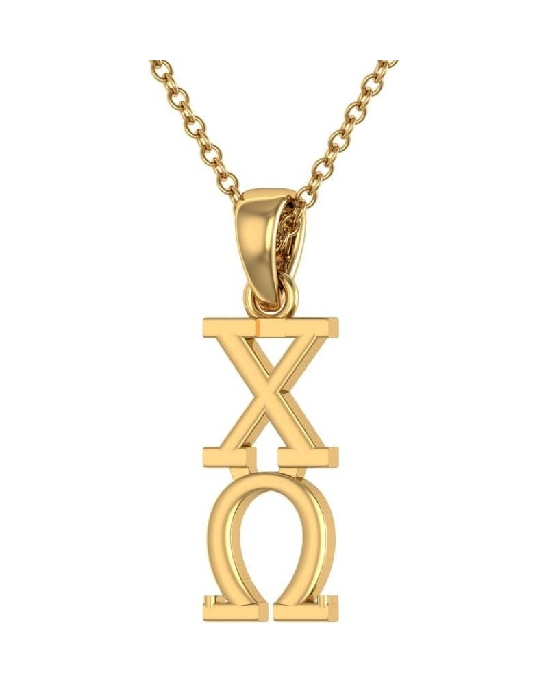 Chi Omega Vertical Yellow Gold Plated Sterling Silver with 18" Chain $17.50 Necklaces