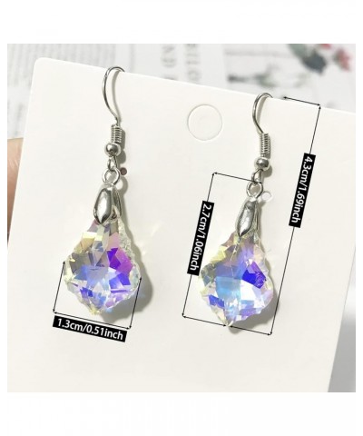 Unique Sparkly Multi-color Crystal Teardrop Dangle Drop Earrings Rainbow Crystal Geometry Earrings for Women Girls Statement ...