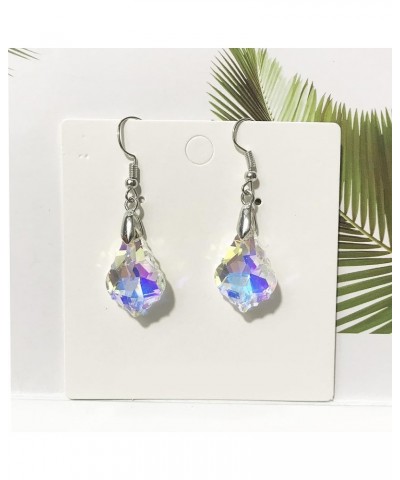 Unique Sparkly Multi-color Crystal Teardrop Dangle Drop Earrings Rainbow Crystal Geometry Earrings for Women Girls Statement ...