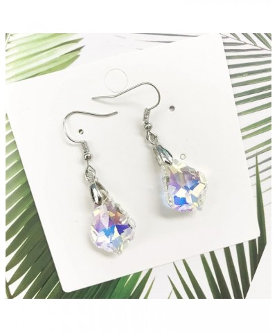 Unique Sparkly Multi-color Crystal Teardrop Dangle Drop Earrings Rainbow Crystal Geometry Earrings for Women Girls Statement ...