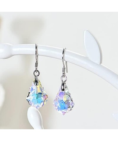 Unique Sparkly Multi-color Crystal Teardrop Dangle Drop Earrings Rainbow Crystal Geometry Earrings for Women Girls Statement ...