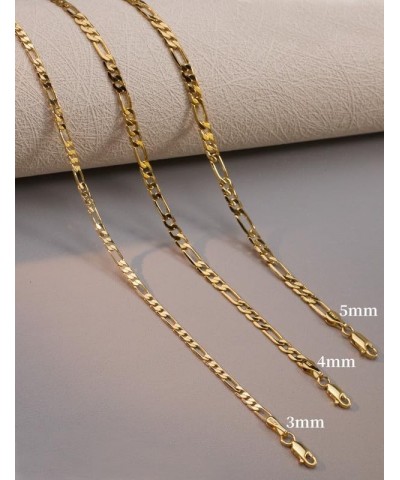 925 Sterling Silver Figaro Chain 3/4/5mm Necklace for Men Diamond Cut Gold Figaro Link Chain for Women 16-30 Inches 20 3mm Go...