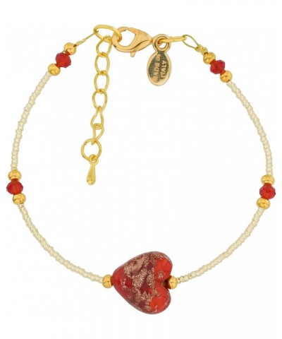 GlassOfVenice Murano Glass Heart Bracelet - Red Sparkles $16.78 Bracelets