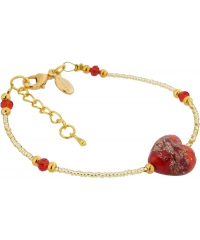 GlassOfVenice Murano Glass Heart Bracelet - Red Sparkles $16.78 Bracelets