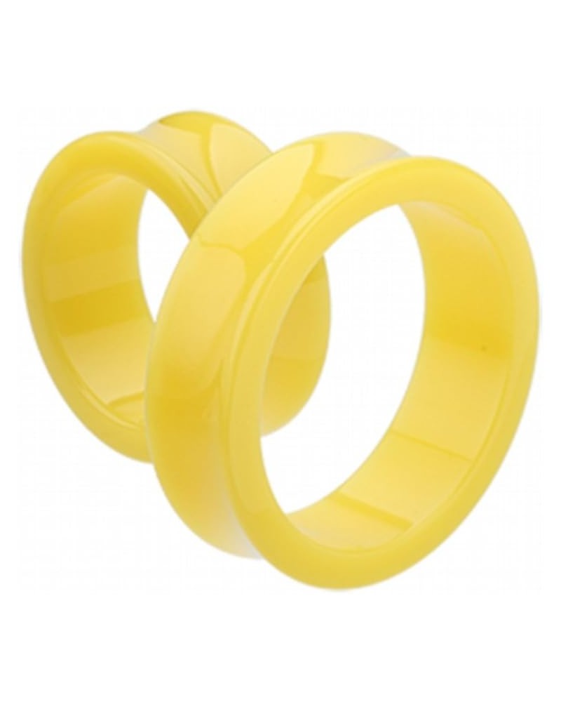 Supersize Neon Colored Acrylic Double Flared Ear Gauge WildKlass Tunnel Plug (Sold as Pairs) 1-5/8" (41mm) Yellow $10.92 Body...