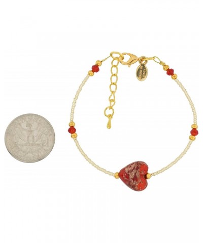 GlassOfVenice Murano Glass Heart Bracelet - Red Sparkles $16.78 Bracelets