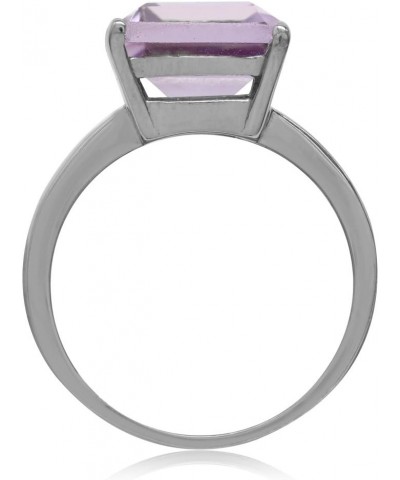 Huge 12x10mm Octagon Shape White Gold Plated 925 Sterling Silver Solitaire Ring 9 Silver Natural Amethyst $19.35 Rings