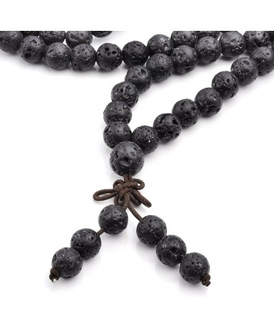 6mm 8mm Natural Lava Rock Stone Healing Gemstone 108 Prayer Beads Tibetan Mala Bracelet Necklace Mother's Day Gift 8mm Beads ...