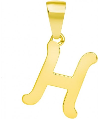 Solid 14k Yellow Gold Mini Uppercase Initial Script Letter Charm Pendant H $32.25 Pendants