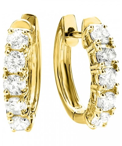 1-5 Carat Five Stone Diamond Hoop Huggie Earrings 14K Gold Value Collection 3.0 Carat 14K Yellow Gold $777.40 Earrings