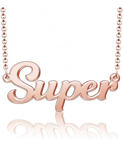 18k Gold Plated Meaningful Personalized Everyday Custom Name Plate Word Necklace Super $9.17 Necklaces