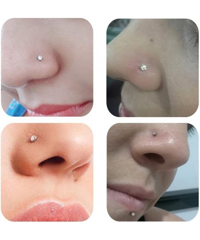 Hypoallergenic Nose Rings 15Pcs 18G 20G Surgical Stainless Steel Nose Rings Studs L Shaped Screw Studs Rings Cubic Zirconia N...