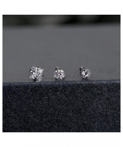 Hypoallergenic Nose Rings 15Pcs 18G 20G Surgical Stainless Steel Nose Rings Studs L Shaped Screw Studs Rings Cubic Zirconia N...