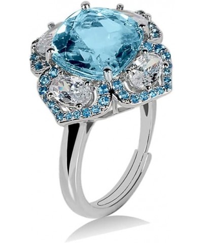 HAZZAR Real 925 Sterling Silver with Natural Blue Swiss Topaz Jewelry Set Ring $41.28 Jewelry Sets