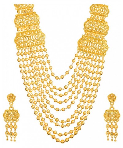 Traditional Indian Gold Plated Ball Necklace Chain Jewellery Set for Women (SJ_111) $18.17 Jewelry Sets