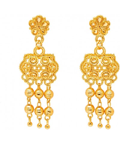 Traditional Indian Gold Plated Ball Necklace Chain Jewellery Set for Women (SJ_111) $18.17 Jewelry Sets