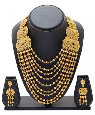 Traditional Indian Gold Plated Ball Necklace Chain Jewellery Set for Women (SJ_111) $18.17 Jewelry Sets