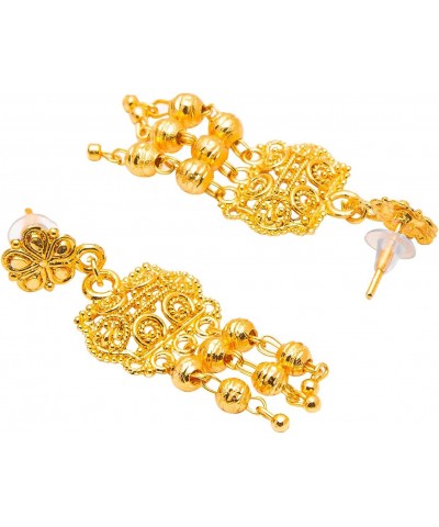 Traditional Indian Gold Plated Ball Necklace Chain Jewellery Set for Women (SJ_111) $18.17 Jewelry Sets