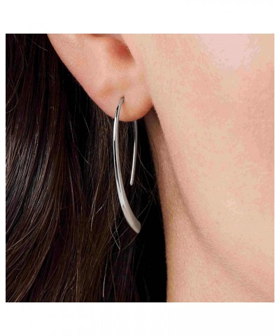 Women's Minimalist Silver, Rose Gold or Gold Tone Stainless Steel Drop Earrings Silver $28.32 Earrings