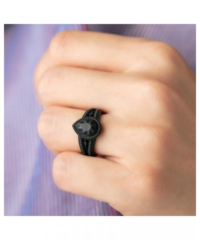 Women's Silicone Wedding Ring Like Diamond - 4.4mm~12.4mm Wide, 2mm~5.5mm Thick 3.5 - 4 (14.1mm) Black $14.55 Rings