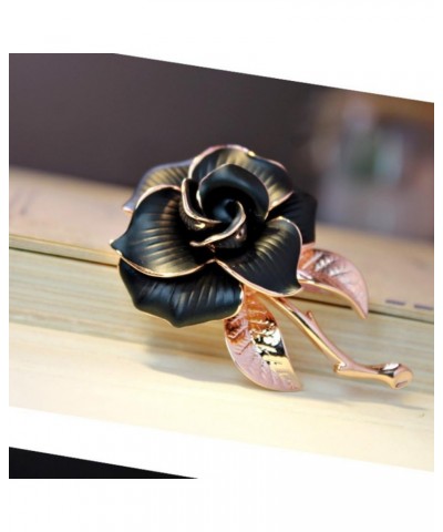 Rose Gold Flower Brooch Black and White Rose Petals Brooches & Pins for Women Black $8.39 Brooches & Pins