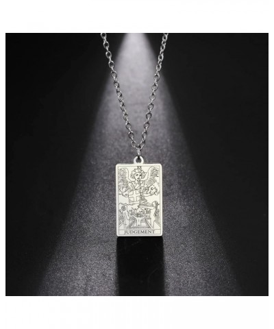 Astrology Tarot Cards Necklace Major Arcana Tarot Jewelry for Women Girls Divination Magic Amulet Chain Necklace Judgement, s...