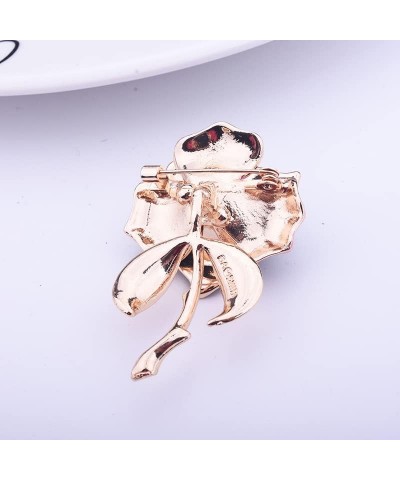 Rose Gold Flower Brooch Black and White Rose Petals Brooches & Pins for Women Black $8.39 Brooches & Pins