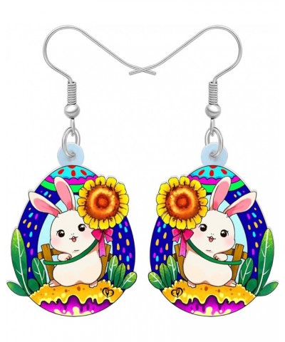 Acrylic Drop Dangle Easter Basket Bunny Hare Rabbit Earrings Jewelry For Women Girls Gift Charms Floral $7.14 Earrings