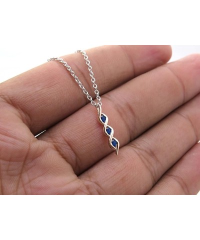 Ladies Twist 3 Stone Infinity Pendant (Silver Chain Included), Available in Various Round Diamonds, Gemstones & Metal in 10K/...