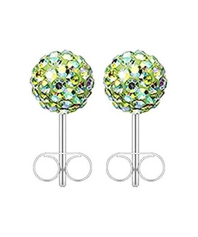 Multi-Sprinkle Dot Multi Gem Aurora Ball Ear Stud Earrings Light Green/Aurora Borealis, Ball Size: 3mm $10.19 Earrings