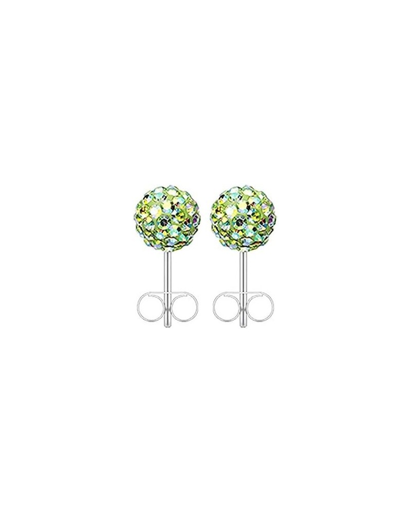 Multi-Sprinkle Dot Multi Gem Aurora Ball Ear Stud Earrings Light Green/Aurora Borealis, Ball Size: 3mm $10.19 Earrings