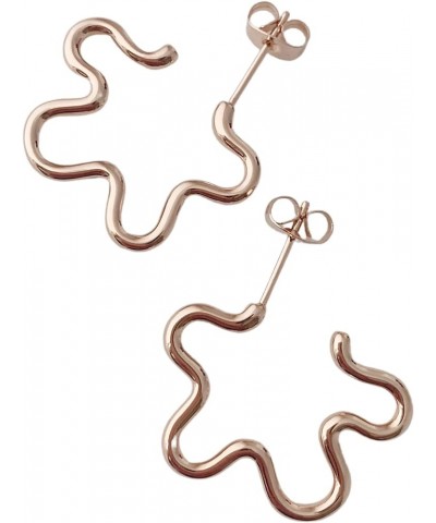 Wildflower Outline Hoop Earrings in Gold, Rose Gold, or Silver | Minimalist, Delicate Jewelry Rose Gold $12.25 Earrings