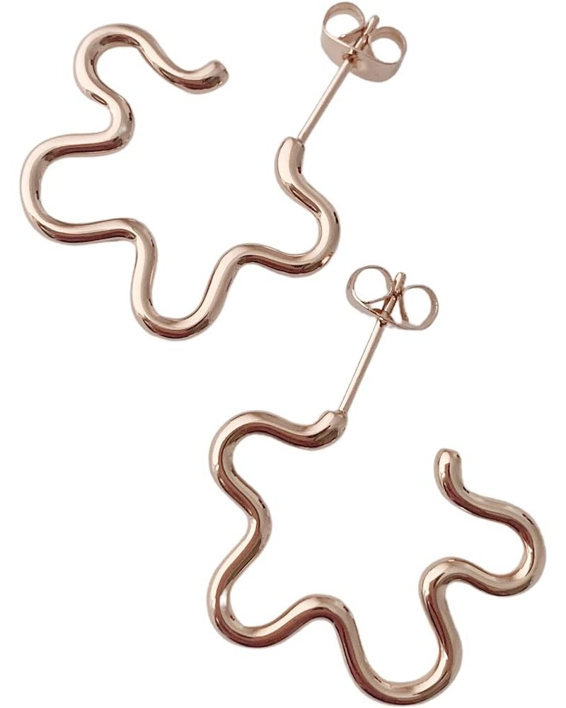 Wildflower Outline Hoop Earrings in Gold, Rose Gold, or Silver | Minimalist, Delicate Jewelry Rose Gold $12.25 Earrings