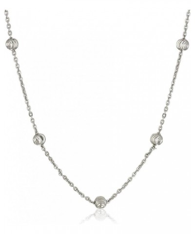 Sterling Silver 3.00mm Moon by the Yard Rhodium Plated Chain 15.5 Inches Sterling Silver $12.42 Necklaces