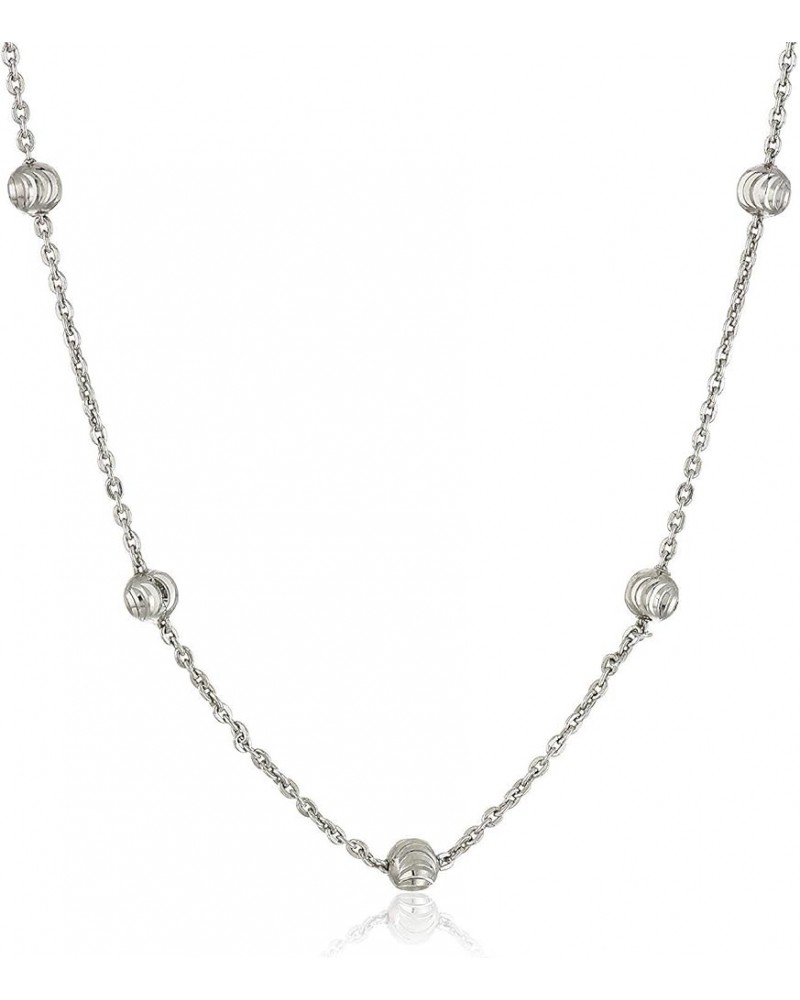 Sterling Silver 3.00mm Moon by the Yard Rhodium Plated Chain 15.5 Inches Sterling Silver $12.42 Necklaces