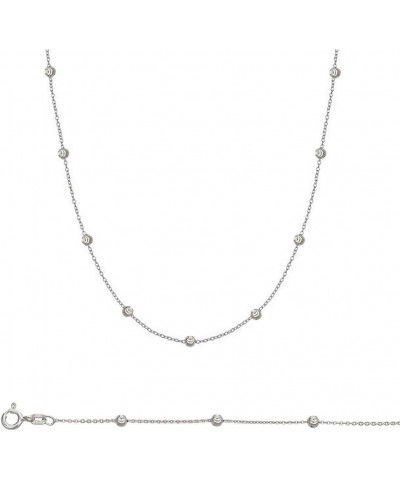 Sterling Silver 3.00mm Moon by the Yard Rhodium Plated Chain 15.5 Inches Sterling Silver $12.42 Necklaces