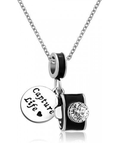 18 inch Love Travel Holiday Capture Life Camera Jewelry Charm Birthday Pendant Necklace for Women Girls black $8.24 Necklaces