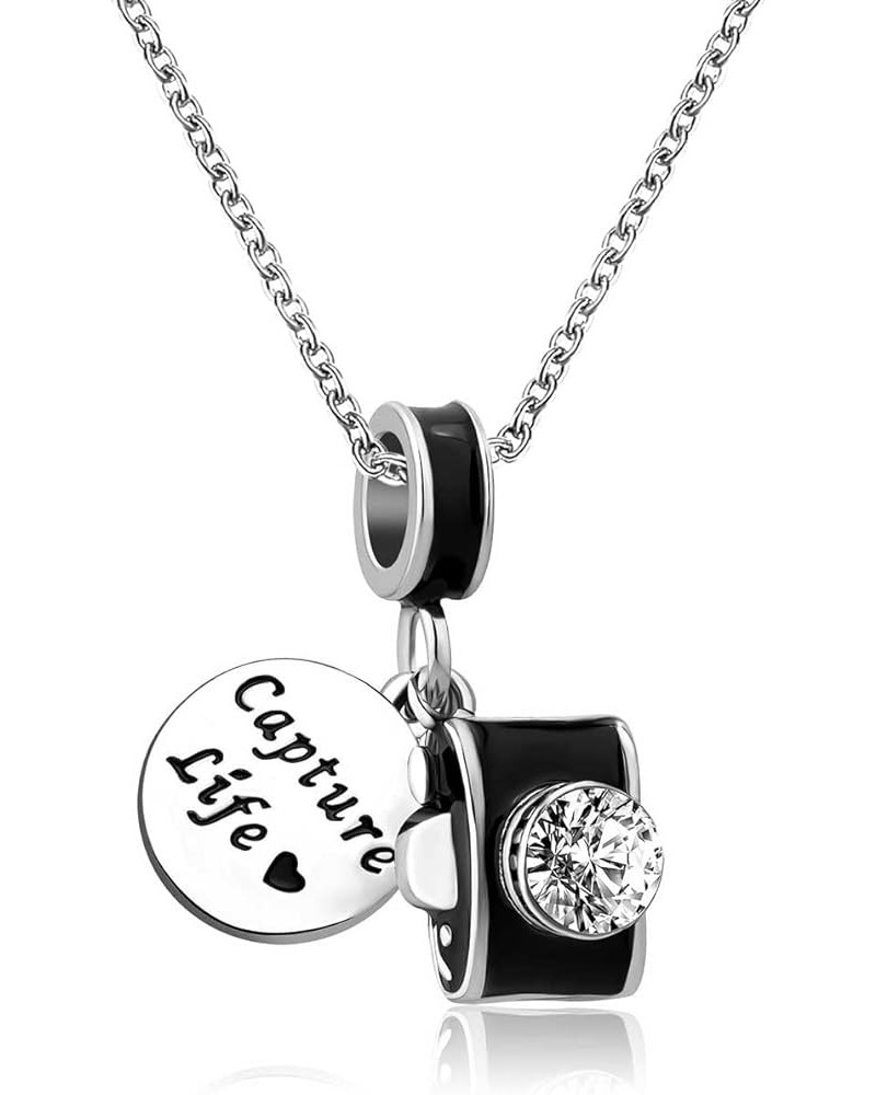 18 inch Love Travel Holiday Capture Life Camera Jewelry Charm Birthday Pendant Necklace for Women Girls black $8.24 Necklaces