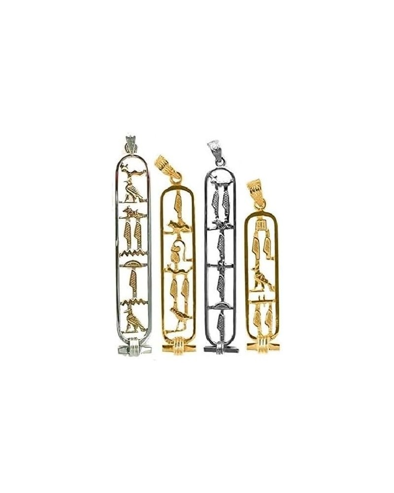 Customize Personalized Cartouche Necklace (Open Style) Available 14K Gold, 18K Gold and Sterling Silver 1-Sided Solid Pendant...