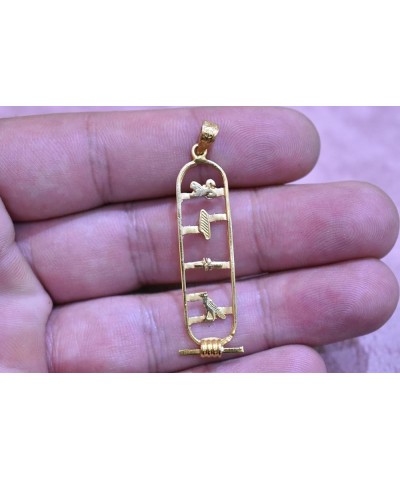 Customize Personalized Cartouche Necklace (Open Style) Available 14K Gold, 18K Gold and Sterling Silver 1-Sided Solid Pendant...