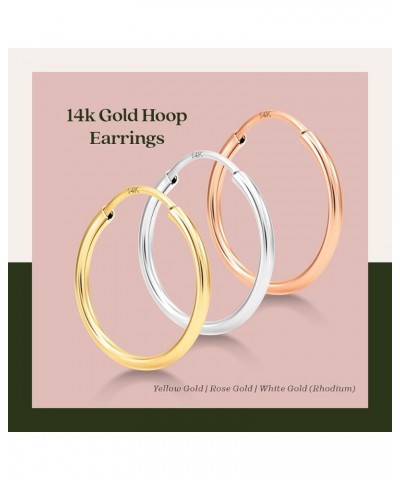 Thin Gold Hoop Earrings for Women - 14kt Solid Gold Very Thin Earrings for Girls and Women - 1mm Hoop Earrings in 14k Real Go...