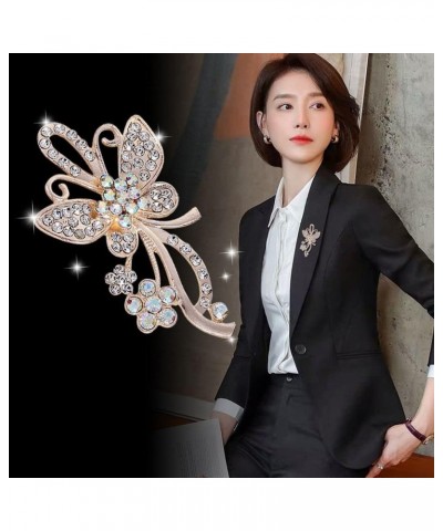 Exquisite Rhinestone Flower/Butterfly Brooches, Luxury Elegant Brooch Pins Sparkling Banquet Jewelry Gifts for Women, Girls, ...