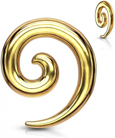 Stainless Steel Spiral Tapers 6GA (4mm), Gold $12.00 Body Jewelry