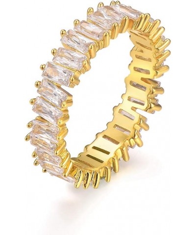 Fashion AAA Cubic Zirconia Baguette Ring,shinning,Eternity Ring Band for Women Rectangle Baguette yellow $9.84 Rings