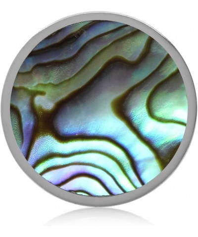 17mm Round Disc Shape 925 Sterling Silver Floating Slide Circle Modern Style Pendant abalone $9.67 Pendants